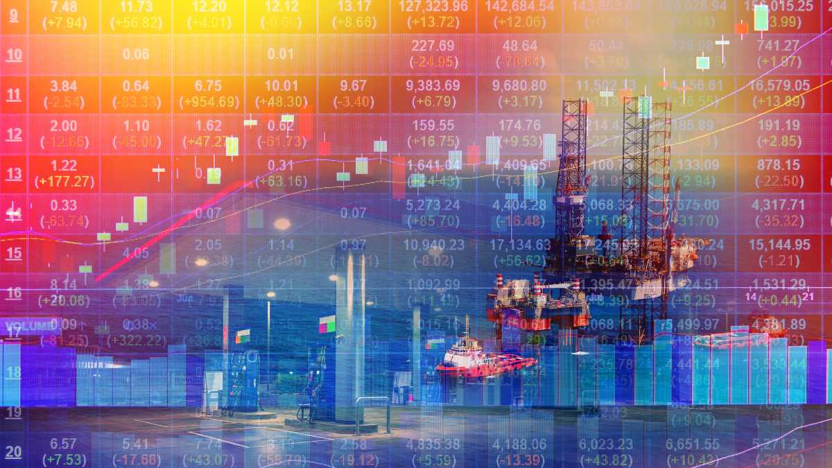 Colorful stock market overlay