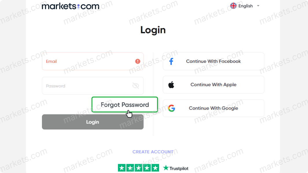 Change password by clicking forgot password button