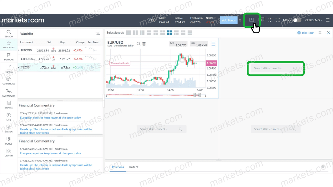 Click multi-format button for technical analysis