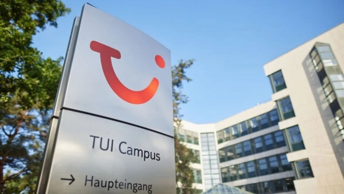 The TUI Group headquarters, featuring signage and the TUI Group logo