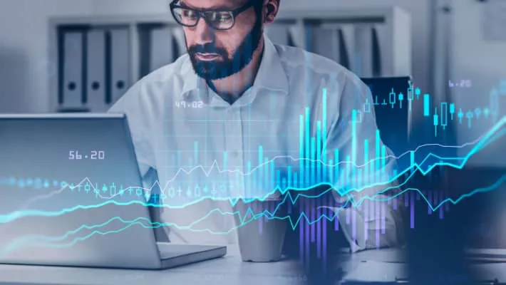 analysing data on computer screens